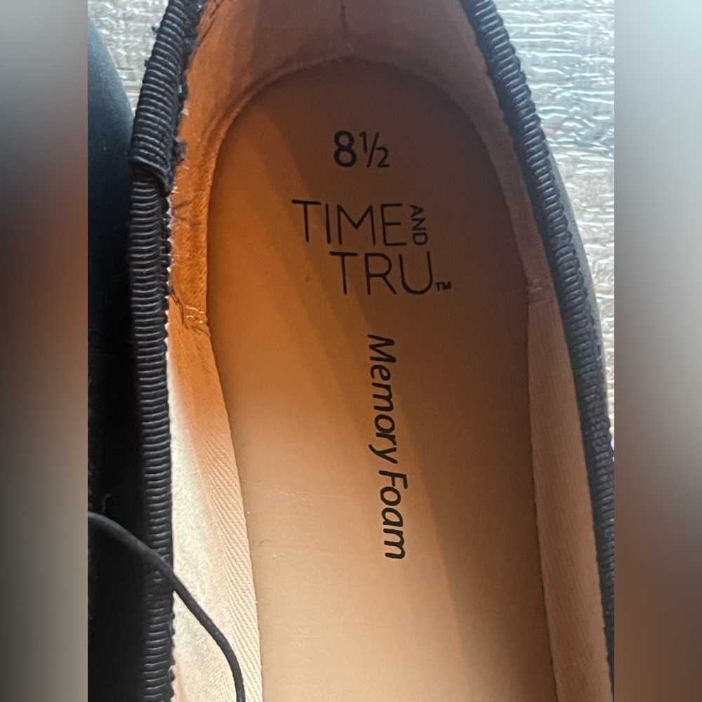 Time and Tru Black Bow Ballet Flats. New with tags. Women’s size 8.5 - Picture 7 of 10
